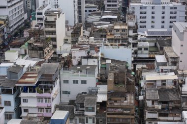   Tayland, Bangkok - 7 Kasım 2024: Tayland 'daki Bangkok şehrinde ufuk çizgisi olan Çin Kasabası.