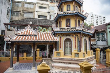 Wat Kuson Samakhon Tayland 'ın Bangkok şehrinde Çin Mahallesi' nde. Tayland, Bangkok, Kasım, 5, 2024.