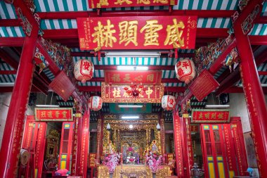 San Jiao Eng Biaw Shrine in Sathorn in City of Bangkok in Thailand.  Thailand, Bangkok, December,13, 2024.