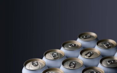 Group of silver aluminum beer cans 