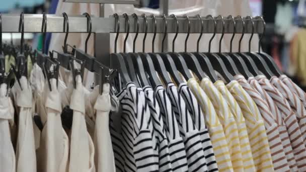 Clothes Various Sizes Hang Hanger Store Hung Color Convenience Customers — Video Stock