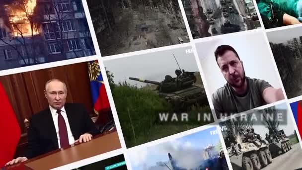 Cortar Videos Reales Sobre Guerra Ucrania Imágenes Las Hostilidades Entre — Vídeo de stock