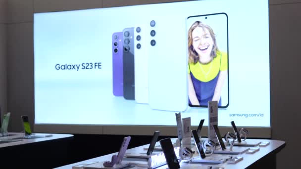 Ubud Endonezya Ekim 2023 Samsung Dan Galaxy Cep Telefonlarının Son — Stok video