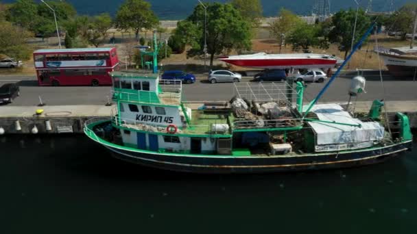 Marina Fishing Boats Pier — Video Stock