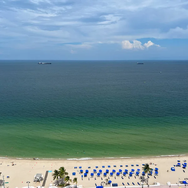 Lauderdale Usa Června 2022 Vzdušný Výhled Pláž Lauderdale Florida Oblačného — Stock fotografie