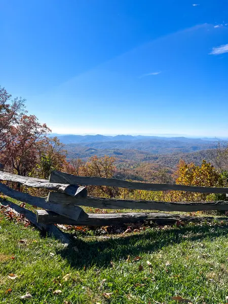 Overlook Beautiful Blue Ridge Parkway Boone Autumn Fall Color Changing — Stock Photo, Image