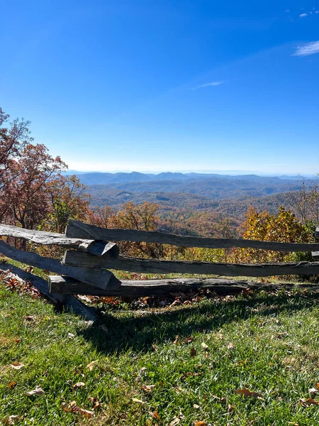 Overlook Beautiful Blue Ridge Parkway Boone Autumn Fall Color Changing — Foto Stock