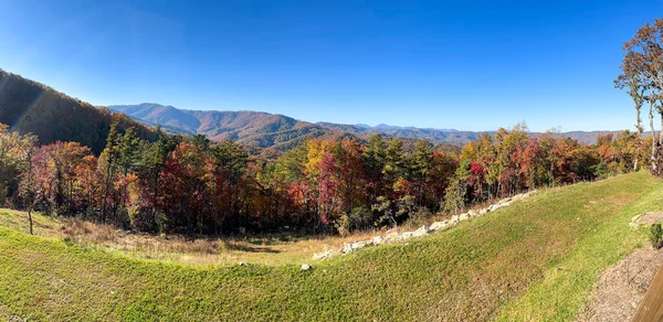 Beautiful Panoramic View Blue Ridge Parkway Boone Autumn Fall Color — Stock Photo, Image