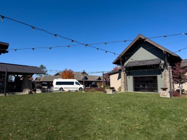 Boone, NC USA - 23 Ekim 2022: Boone, Kuzey Carolina 'daki Blue Ridge Club' ın dışı.