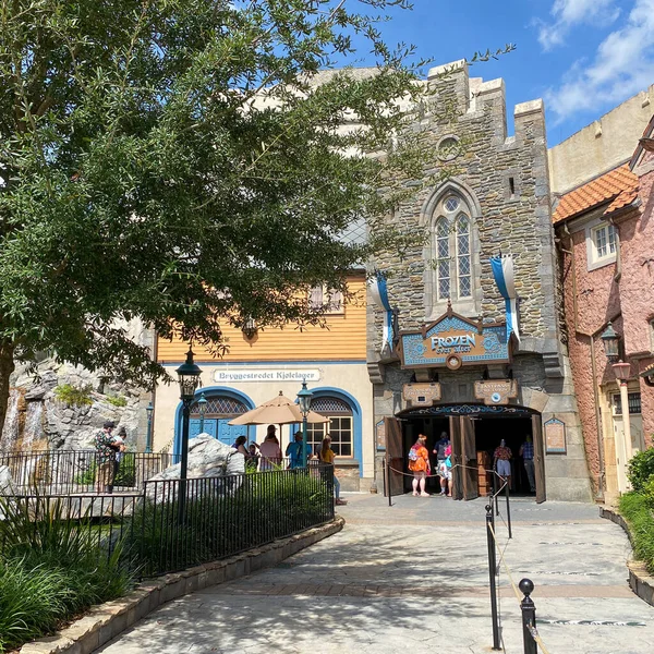 stock image Orlando, FL USA-  August 3, 2020: The Frozen ride at the Norway  Pavillion at EPCOT  in Walt Disney World in Orlando, Florida.