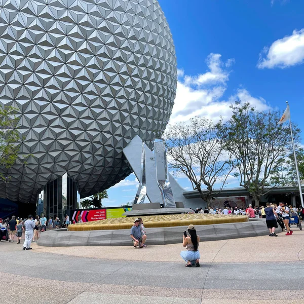 Orlando Usa April 2021 Spaceship Earth Ride Epcot Walt Disney — Stock Photo, Image
