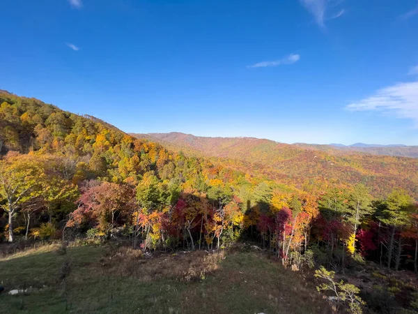 View Blue Ridge Parkway Boone Autumn Fall Color Changing Season — Stock Photo, Image