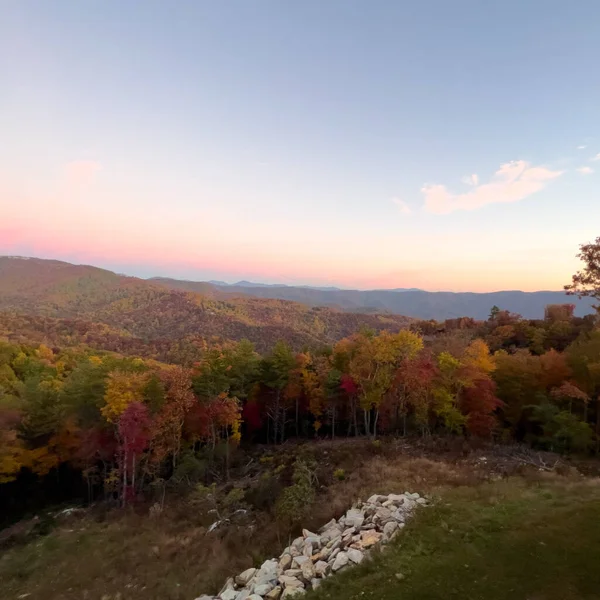 Вид Парк Blue Ridge Parkway Буне Северная Каролина Время Осеннего — стоковое фото