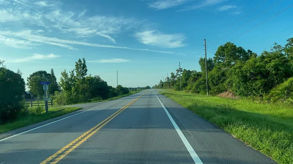 Köra Genom Florida Landsbygden Highway 441 Solig Dag — Stockfoto