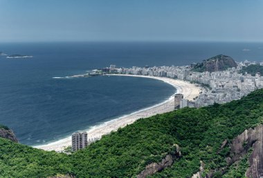 Rio de Janeiro 'daki Sugarloaf dağının manzarası. Brezilya. Şehir manzarası.