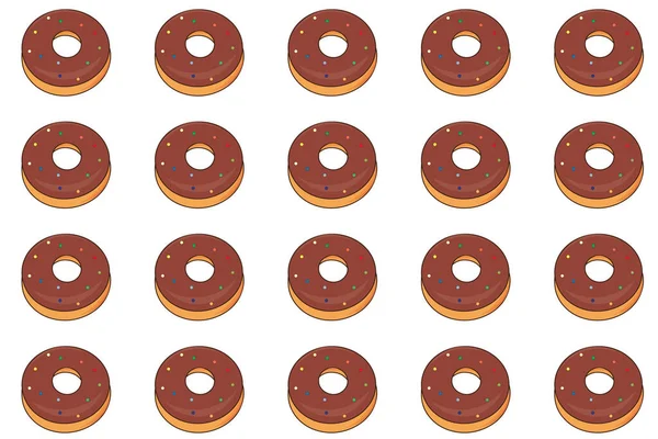 Donuts Chocolate Dulces Colores Decoración Tarjetas Letras Hojas Papel Tela — Archivo Imágenes Vectoriales