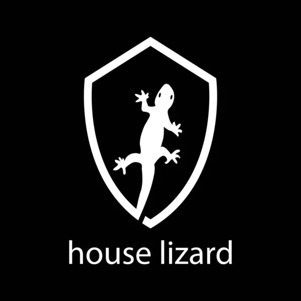 Vecteur Logo Lizard Logo Sur Protection Contre Lézard Illustration Lézard — Image vectorielle
