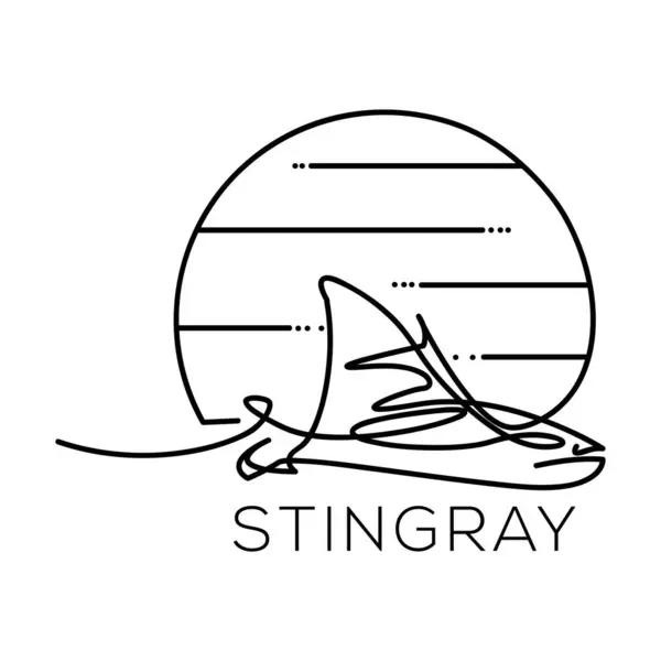 Logo Garis Stingray Vector Illustration Pada Latar Belakang Putih Rancangan Stok Vektor
