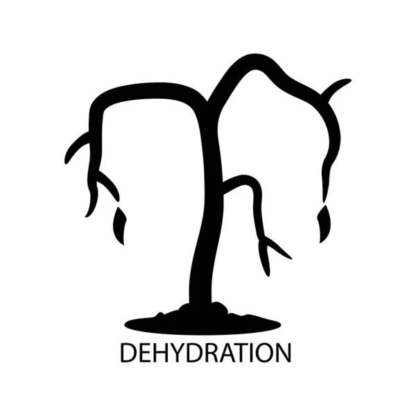 Ikon Dehidrasi Ilustrasi Tanaman Layu Pada Latar Belakang Putih Stok Vektor Bebas Royalti