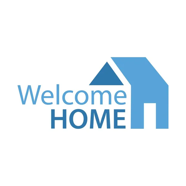 Bienvenue Modèle Conception Logo Maison Bienvenue Maison Avec Icône Maison — Image vectorielle