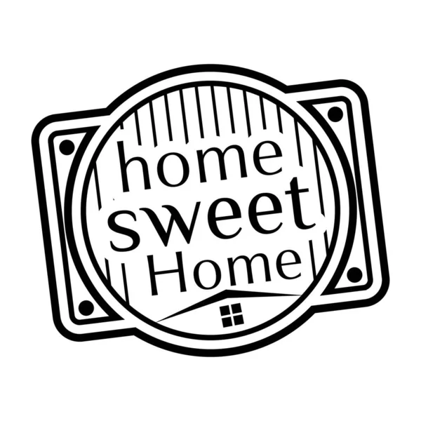 Home Sweet Home Rubber Stamp Grunge Design Dust Scratches Effects — Stock Vector