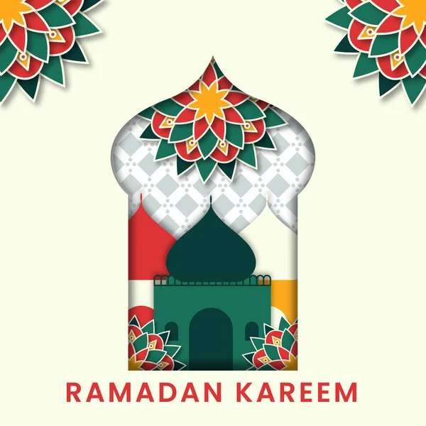 Иллюстрационный Плакат Мечети Рамадана — стоковый вектор