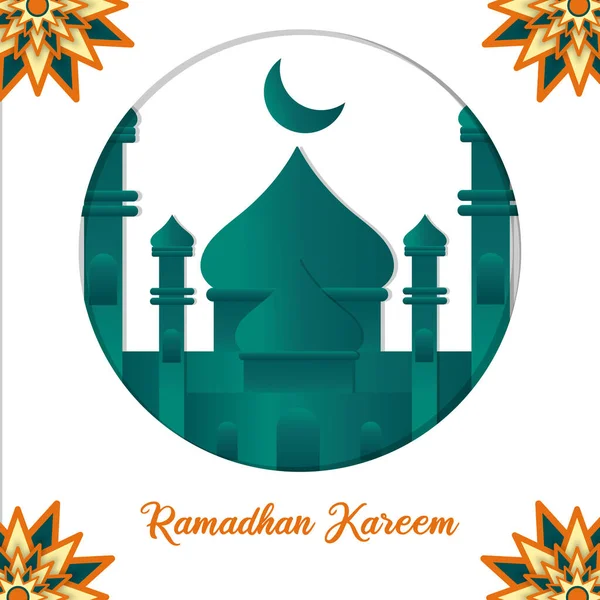 Ramadan Motyw Meczet Ilustracja Plakat — Wektor stockowy