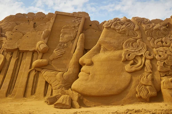 Sondervig Δανία Μαΐου 2023 Διεθνές Φεστιβάλ Γλυπτικής Άμμου — Φωτογραφία Αρχείου