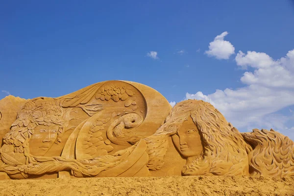 Sondervig Dänemark Mai 2023 Internationales Sandskulpturenfestival — Stockfoto
