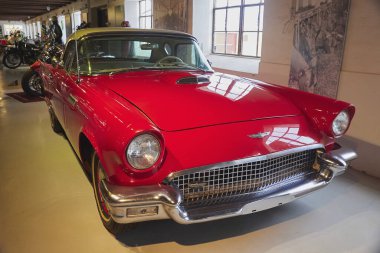 Kvarndrup, Danimarka, 13 Ocak 2024: Ford Thunderbird bir antika araba sergisinde