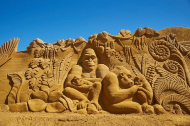 Sondervig, Danimarka, 11 Mayıs 2024: Uluslararası Kum Heykeli Festivali. 