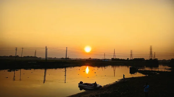 Schöner Sonnenuntergang Brahmanbaria Bangladesch — Stockfoto