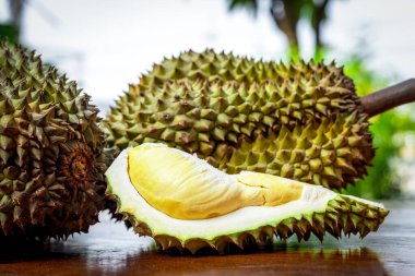 Durian, Tayland 'da bir meyve kralıdır ve Asya meyvelerinin, tarım çiftliğindeki Tay sokak yiyecekleri ve meyve pazarından alınabilecek çivili ve tatlı bir kabuğu vardır.