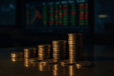 Yapay zeka, yansıtıcı cam masa üzerinde, borsa tahtaları ve finansal veri gösterimlerinin yer aldığı modern ticaret zemin zemininde bir yığın parlak para üretti.