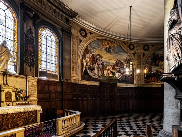 Majestoso Interior Igreja Paris Arte Medieval Arquitetura França — Fotografia de Stock