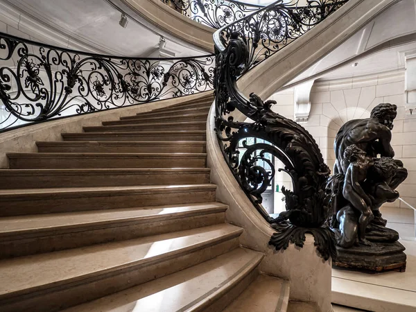 Élégant Escalier Torsadé Dans Style Art Nouveau Paris Musée Petit — Photo