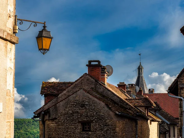 Chateauneuf Középkori Városa Burgundiában Egy Hangulatos Aranyos Város Ami Egy — Stock Fotó