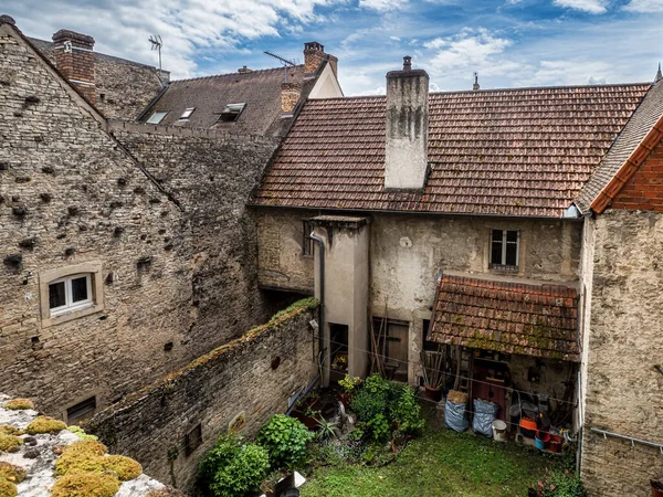 Υπέροχη Θέα Άδειοι Δρόμοι Της Μεσαιωνικής Πόλης Beaune Στη Βουργουνδία — Φωτογραφία Αρχείου