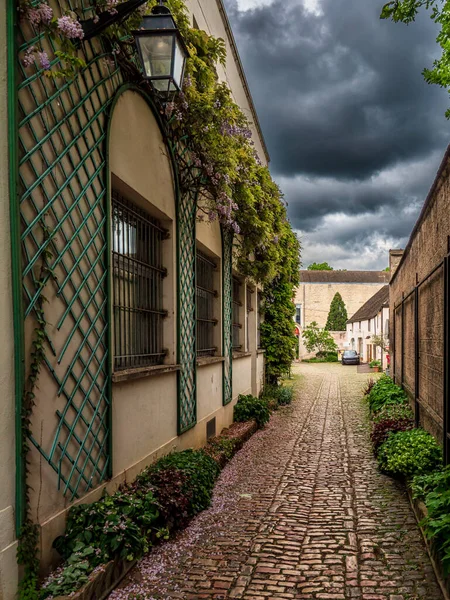 Herrliche Aussicht Leere Straßen Der Mittelalterlichen Stadt Beaune Burgund Der — Stockfoto