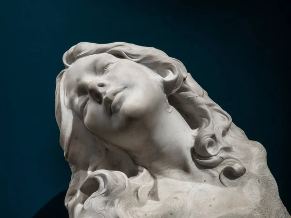 Zabytkowa Rzeźba Kobiety Muzeum Burgundii Dijon Historia Sztuki Francja — Zdjęcie stockowe