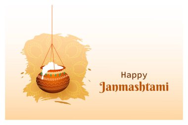 Krishna Janmashtami Dahi Handi Vector ve Kutlama Elementleri