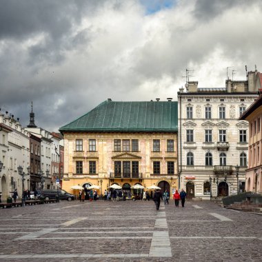 Krakow 'daki eski evler - Rynek May