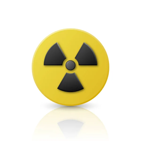 病媒黄色警告 危险辐射标志图标隔离 核电站 放射性警告标志 圆圈危险标志 设计模板 — 图库矢量图片