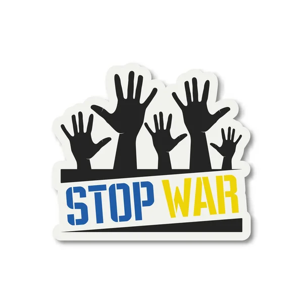 Arrêtez Guerre Appel Guerre Avec Symbole Protestation Mains Foule Personnes — Image vectorielle