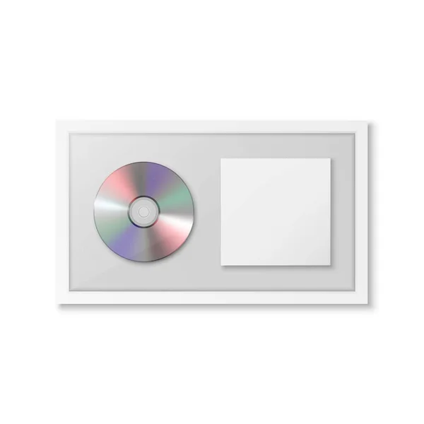 Realistic Vector Label White Cover Frame Izolowane Białym Tle Single — Wektor stockowy
