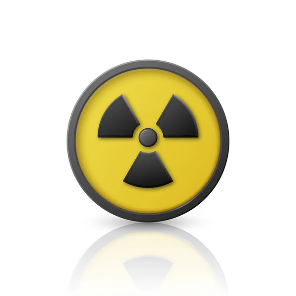 Sárga Vektor Figyelmeztetés Veszély Sugárzás Jelzés Ikon Elkülönítve Atomerőmű Radioaktív — Stock Vector