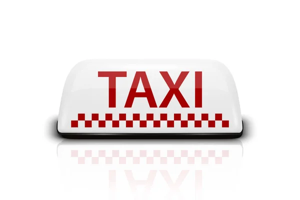 Vecteur Réaliste Taxi Voiture Toit Signe Icône Fermer Isolé Sur — Image vectorielle