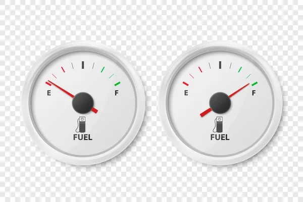Vector Realistic White Gas Fuel Tank Gauge Oil Level Bar — 스톡 벡터