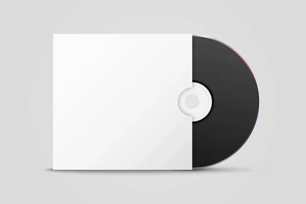 Vector Realistic Black Dvd Mit Papiereinband Umschlag Hülle Isoliert Box — Stockvektor