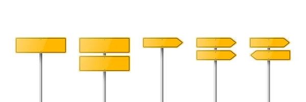 Vektor Gelbe Warnung Danger Stop Sign Frame Icon Set Isoliert — Stockvektor